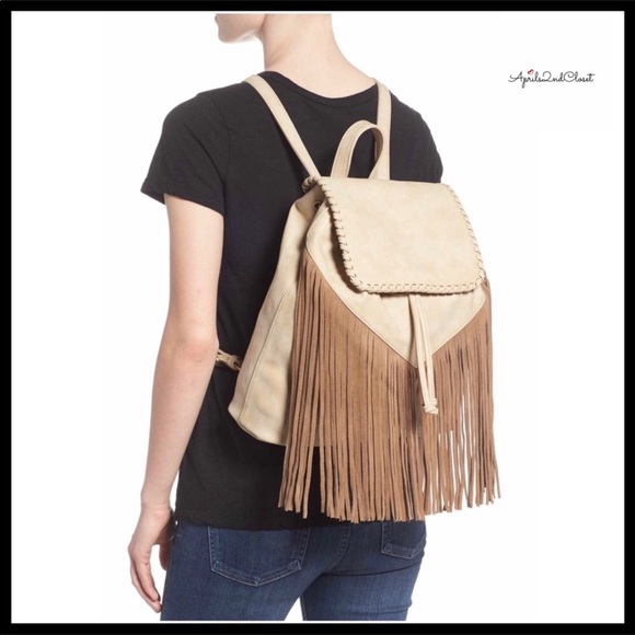 EMPERIA Handbags - VEGAN LEATHER TASSEL FRINGE BOHO BACKPACK BAG A3C